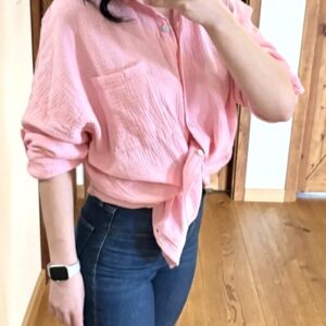 Koszula  muślinowa LOLA pudrowy róż